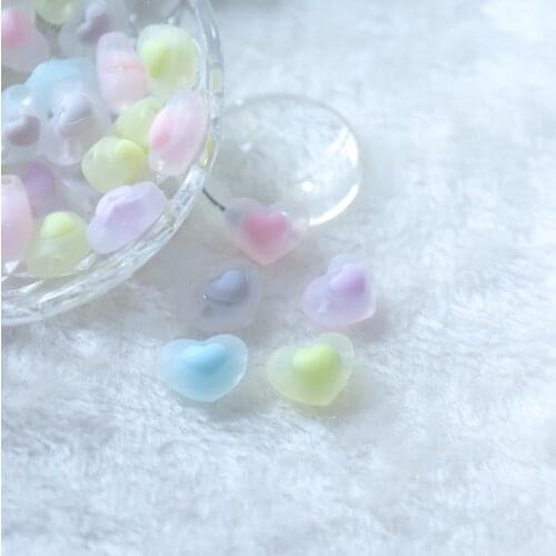 20/50Pcs 17mm Transparent Heart Shape Acrylic Loose Spaced Beads For DIY Necklace Bracelet Earring Jewelry Making Accessories