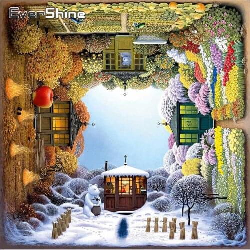 EverShine Diamond Painting Full Drill Square Cross Stitch Landscape Wall Decor Diamond Embroidery 5D Bead Picture Kit Art