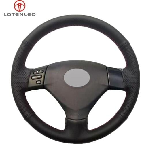 LQTENLEO Black PU Artificial Leather Car Steering Wheel Cover for Lexus RX330 RX400h RX400 2004 2005 Toyota Corolla Verso 2006