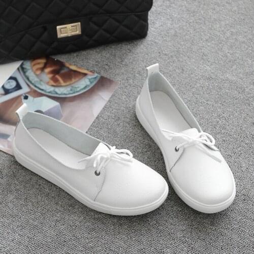Flat Shoes Women Lace Up Moccasin Vulcanized Shoes Slip on Walking Ladies Fashion Casual Footwear Autumn Plus Size 35-44