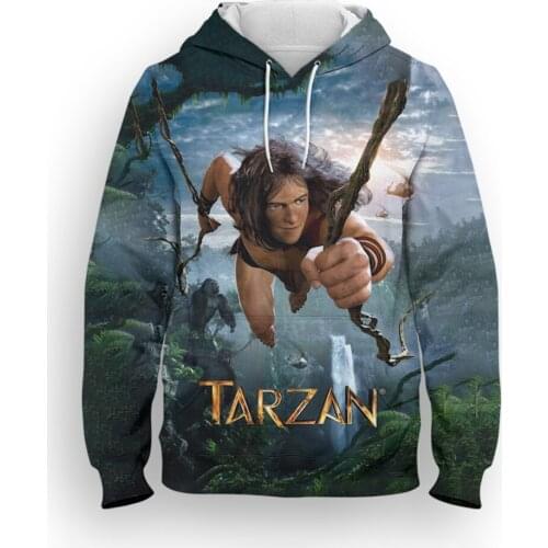 Tarzan Disney 3D Print Mens Clothing Fashion Spring Cartoon Anime Hoodie For Children Streetwear Women Oversized Sweatshirts
