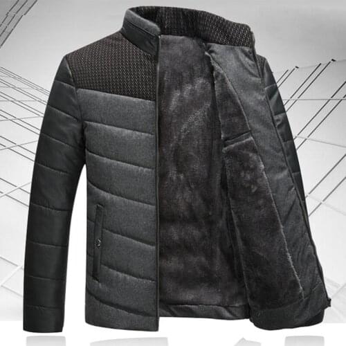 QSuper Autumn And Winter Men Jacket Solid Joint Warm Mens Coats Fleece Lining Parks Coat Outerwear Fashion Male Clothing