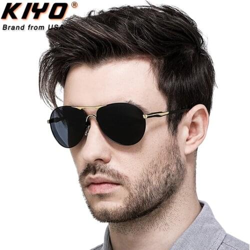 KIYO Brand 2020 New Men Oval Polarized Sunglasses Metal Classic Sun Glasses High Quality UV400 Driving Eyewear 2666