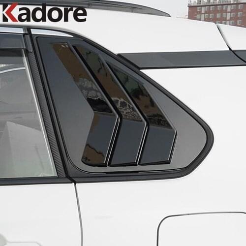 For Toyota RAV4 RAV 4 2019 2020 2021 Carbon Fiber Black Rear Window Louvers Spoiler Cover Trim Car Exterior Auto Accessories