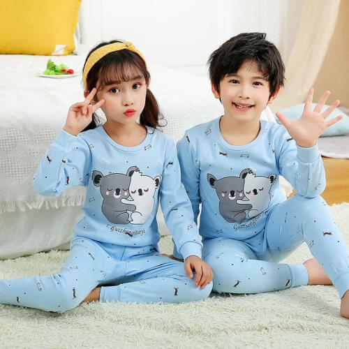 New Winter Cotton Kids Pyjamas Clothing Suit Boy Girl Sleepwear Animal Cartoon Nightwear Pajama Set Baby Inflant Toddler Clothes