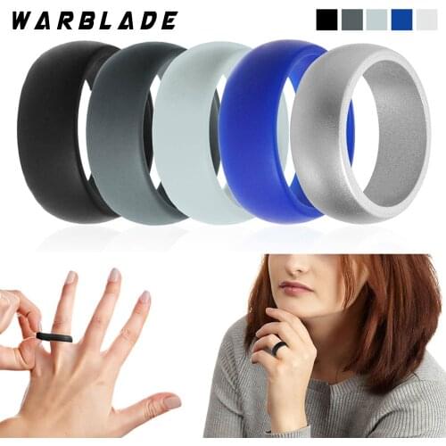 Wholesale 7pcs/set 6-12 Size Hypoallergenic Crossfit Flexible Rubber Rings 8mm Silicone Finger Rings For Men Women Wedding Gift
