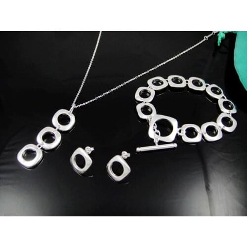 Wholesale fashion jewelry Set,M925 Stamped M925 Silver color Necklace and Bracelet . Nice Jewelry. Good Quality S262