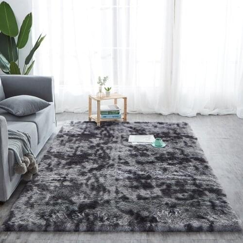 Anti slip Faux Fur Area Rugs Home Decor Tie Die-dye Printing Super Soft Plush Mat Carpet Fluffy rugs For Bedroom Kids Room Sofa