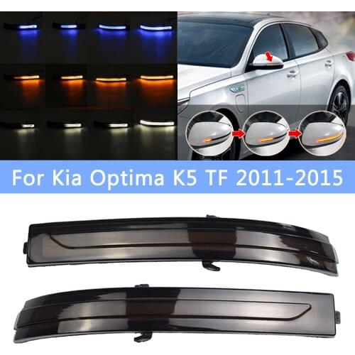 Flowing LED Turn Signal Light Side Mirror Dynamic Repeater Blinker Yellow White For Kia Optima K5 TF 2011 2012 2013 2014 2015