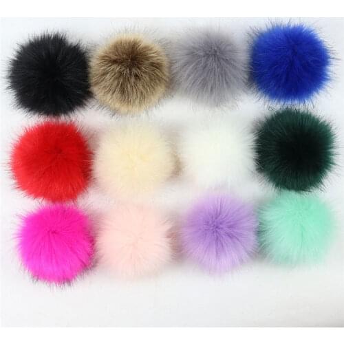 12PCs 8cm PomPom Ball Faux Fox Furling DIY Fluff Balls for Pom Pom Hats Key Chain Scarf Pompoms Accessories