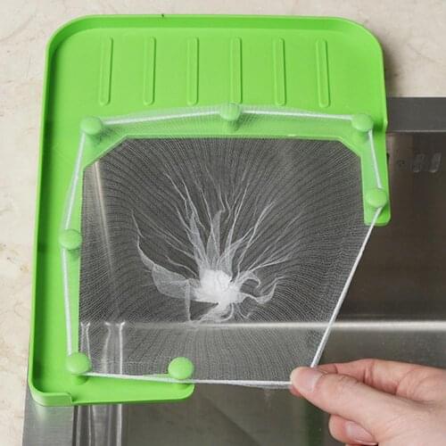 Kitchen Sink Food Strainer Basket Tri-Holder Filter Leftovers Anti-blocking Funnel Sink Drain Garbage With 100pcs Strainer Bag