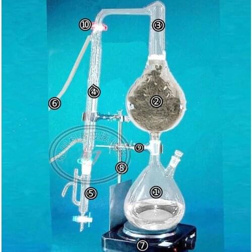 500mL Glass Instrument Essential Oil Extraction Separator Steam Distillation Device Home DIY Glass Distiller