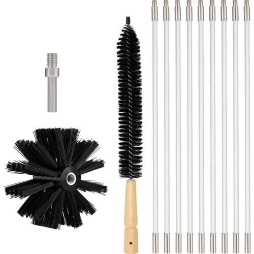 Dryer Vent Cleaner Kit 12 Feet, Flexible 9 Rods Dry Duct Cleaning Kit Chimney Brush with Dryer Lint Brush