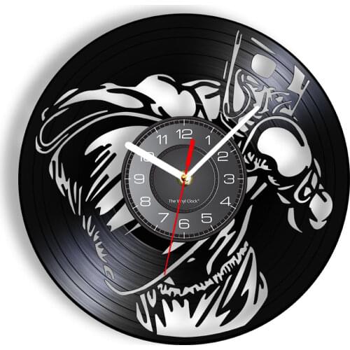 Boxing Vinyl Record Wall Clock Sport Hobby The Pugilist Decorative Clock Boxing Vintage Clock Boxer Wall Art Boxing Lovers Gift