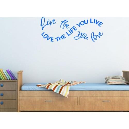 WJWY Love The Life You Live Vinyl Wall Stickers Living Room Bedroom Home Decor Wall Art Murals Wallpaper Poster