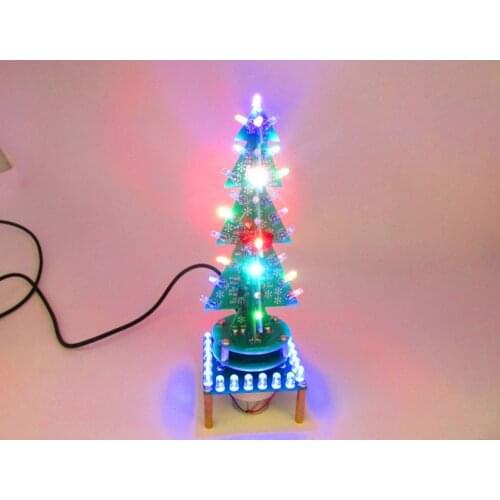 Rotating Colorful Music Christmas Tree LED Water Lamp + Breathing Light Tree Electronic DIY Production Parts