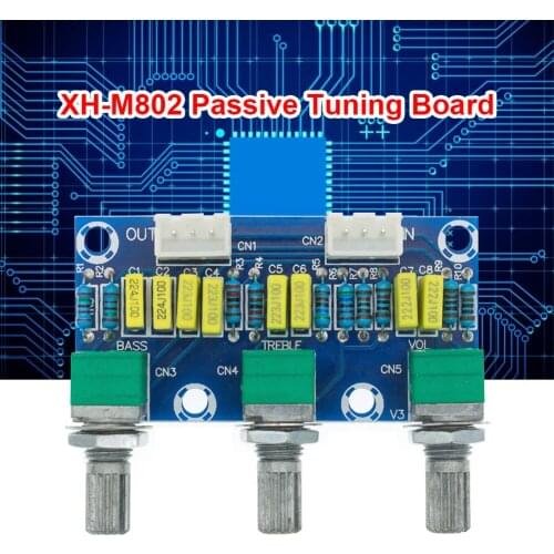 XH-M802 Passive Tone Board Amplifier Preamp Power Module Adjustable Low High Sound HIFI Level Grade Volume Control Board