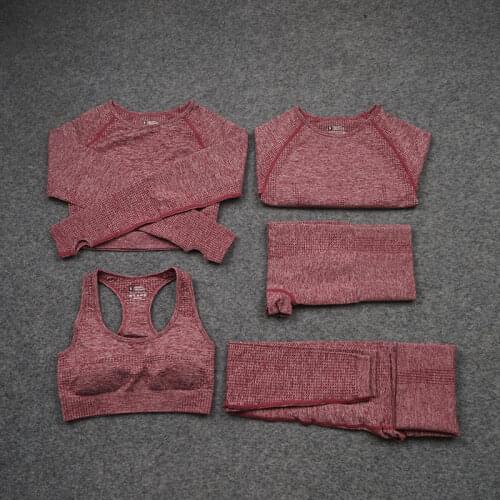 Yoga Set Sport Outfit Leggings Top Tracksuit For Fitness Bra Lingerie Set Workout Underwear Female Summer Shorts Tights Long