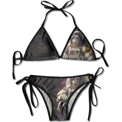 Funny gorilla Sexy Bikini 2021 Bikini Set Astronaut Art Swimsuit Women Hollow Out Bikinis String Swimwear Women Bathing
