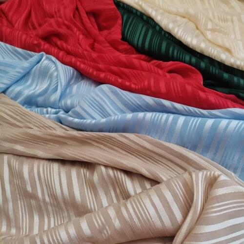 Dress Jacquard Chiffon Silky Strips Pearly Metallic Fabric Dropping Soft Breathable DIY Dress Blouse Fabric
