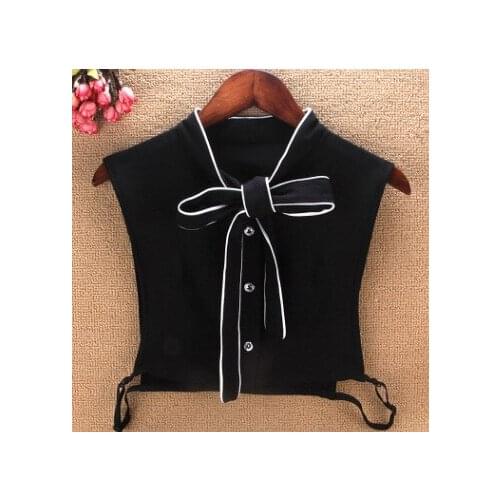 Fashion Patchwork Bow Ties Fake Collars Women Summer Collar Detachable False Shirt Cuello Kraagje Nep Dames for Sweatshirt