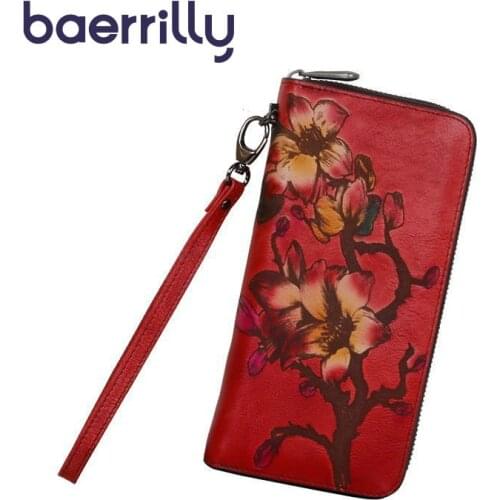 Ladies Wallet With Cell Phone Pocket Fashion Small Female Purse Genuine Leather Women Wallet Long Clutch Bags Carteira Feminina