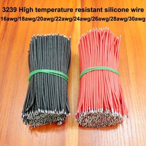 1000pcs/High temperature and high pressure silicone 3239 wire battery conductive welding harness double-headed tinned AV wire