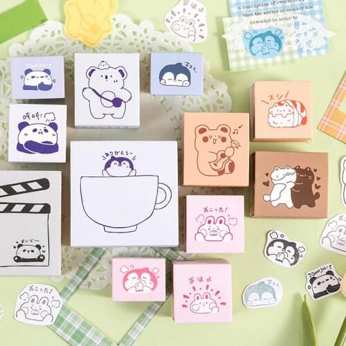 12PCS/LOT nail house in zoo series stamp DIY wooden rubber stamps for scrapbooking stationery scrapbooking standard stamp