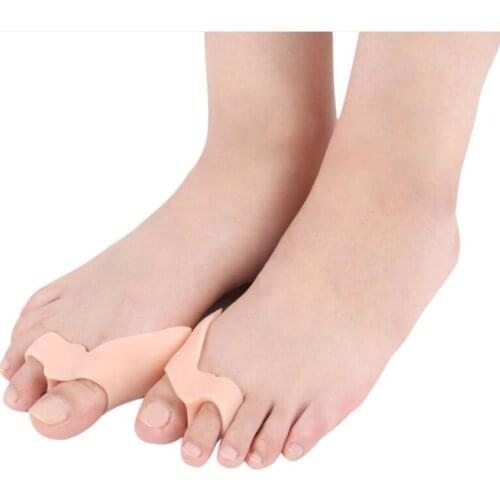 2Pieces=1Pair Gel Device Double Ring Hallux Valgus Bunions Corrector Toe Separator Protector Pedicure Orthopedic Foot Care Tools