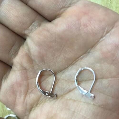 200Pcs 10*15mm Fine Jewellery 925 Silver Color DIY Beadings Findings Copper Earring Hooks Lever Back Earwire Fittings Components