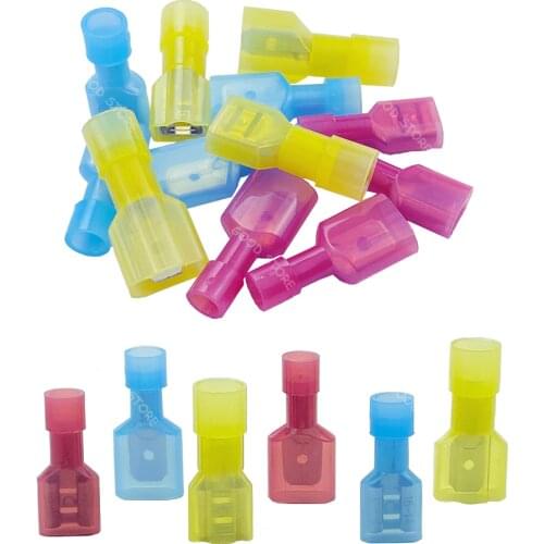 50pcs 25sets /10pcs 5sets MDFN FDFN MDFN+FDFN NYLON brass Male Female male Insulated Spade joint Connector Crimp Terminal