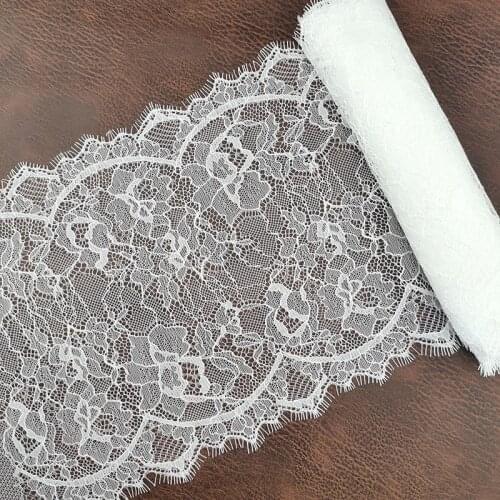 3 Meters/lot) 230mm White Black Lace Fabric Webbing Clothing Accessories Lace Material Handmade Wedding Dress Making