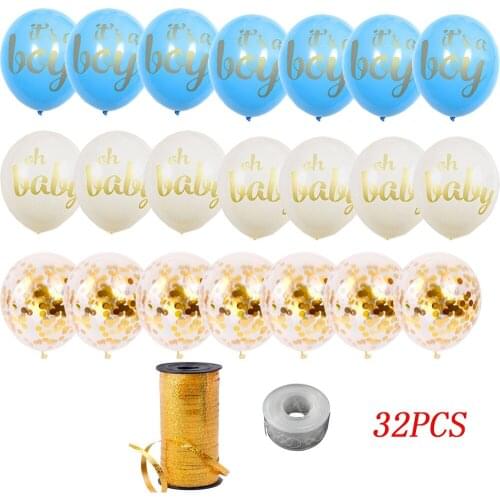 32pcs Baby Shower Decorations Neutral For Boy or Girl Party Supplies Baby Shower Decorations Set Confetti Balloon Balloons