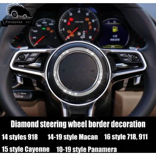 Car Styling for Porsche Panamera 918 Cayenne Macan 718 911 Steering Wheel Ring Trim Car Interior Accessories