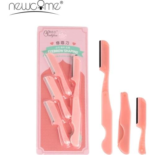 NEWCOME 1/3/4pcs Eyebrow Trimmer Razor Shaver Blade Eye Brow Shaper Face Razor Facial Hair Remover for Women Beauty Makeup Tools