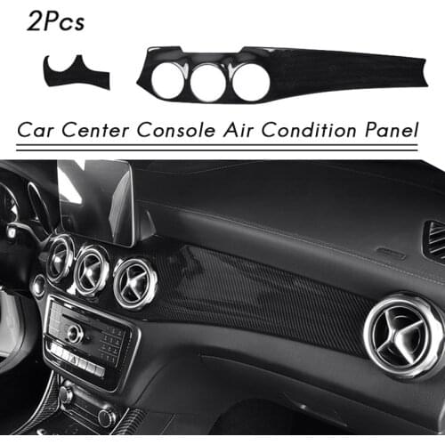2Pcs/Set Carbon Fiber Car Center Console Air Condition Panel Decoration for Mercedes Benz W176 GLA X156 CLA C117 2013-19