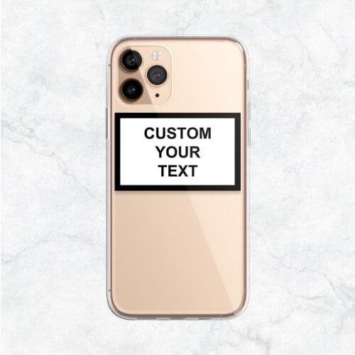Customized Text Label Phone Case For iphone 11 12 Pro XR Xs Max 6 7 8 Plus Name DIY Soft TPU Cover Funda