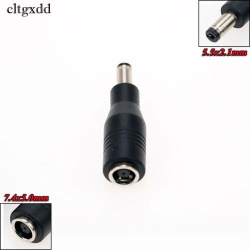 Cltgxdd 2pcs 7.4x5.0mm female to 5.5x2.1 mm male DC Power Jack Connector Adapter For Laptop 5.5*2.1 to 7.4*5.0mm