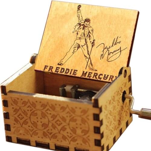 Wooden Hand Crank Music Box DavyJones Theme Musical Boxes Queen You My Sunshine Birthday Christmas Gift