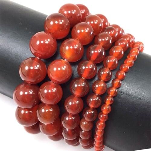 8mm Round Carnelian Tumbled Bead Chain Bracelet Orange Red Quartz Stretchy String Bracelet Root Sacral Chakra Healing Stone KL3F