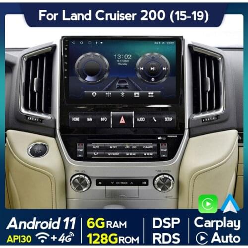 DSP Android 11 Car Radio Multimedia Video Player For Toyota Land Cruiser 200 11 2015 - 2019 Navigation GPS Stereo Receiver WIFI