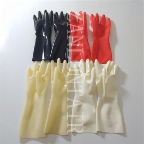 Flash sale sexy exotic Latex red black white nude color party club wear show One-time molding gloves mitten