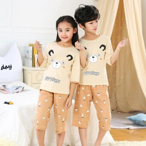 Cotton Summer Baby Boys Sleepwear Children Soft Shorts Clothes Suits Boys and Girls Clothes Pyjamas Kids Cartoon Clothing Set