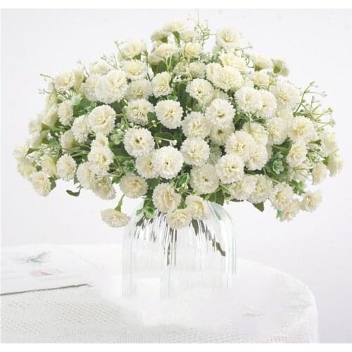 Artificial Flowers Silk Hydrangea Bouquet Fake Flower Arrangements Wedding Decoration Carnation Flower Branch