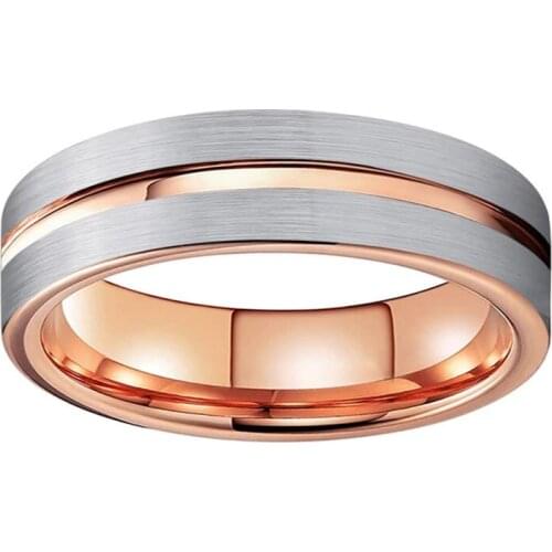 6mm stainless steel ring rose gold surface brushed ring ladies ring fashion creative jewelry accessories