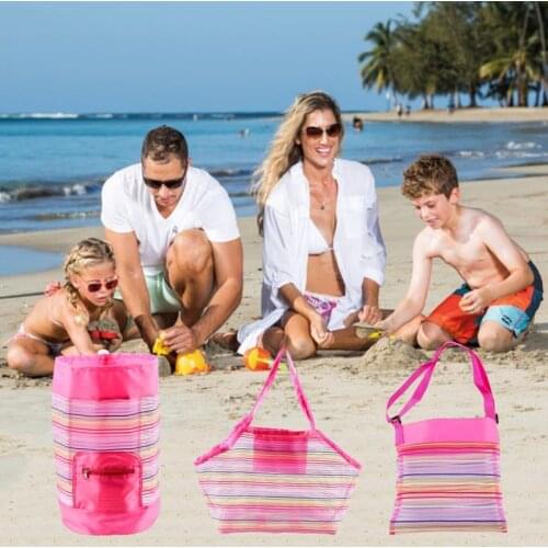 Summer Beach Fun Net Bag Childrens Beach Bag Mesh Toy Bag Portable Storage Glove Bags For Outdoor Camping Hiking Toys Bag Tools