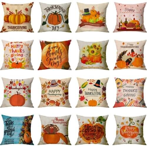 Thanksgiving Pumpkin Series Linen Office Sofas Cushion New Hot Sale