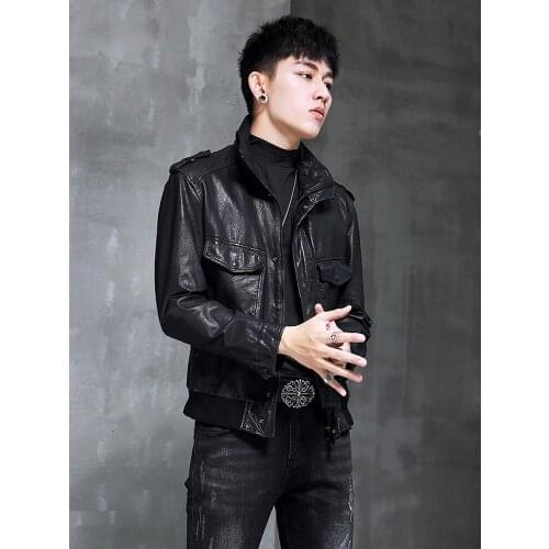 Mens Leather Jacket 2020 Real Genuine Leather Jackets Sheepskin Coat Vintage Motorcycle Jacket Deri Mont YH9056 KJ4122