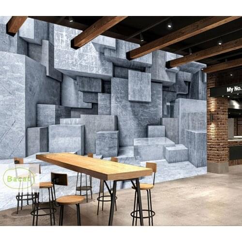 Bacal Custom wallpaper 3D European retro abstract space grey industrial wind TV sofa background wall murals 3d wallpaper