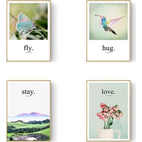 Nordic Animals Bird Flowers Wall Art Canvas Posters Painting Prints Landscape Wall Pictures for Living Room Morden Home Decor